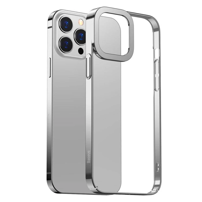Baseus Glitter iPhone 13 Pro Kılıf Renkli Kenar Şeffaf Kılıf-(5775) - Mavi
