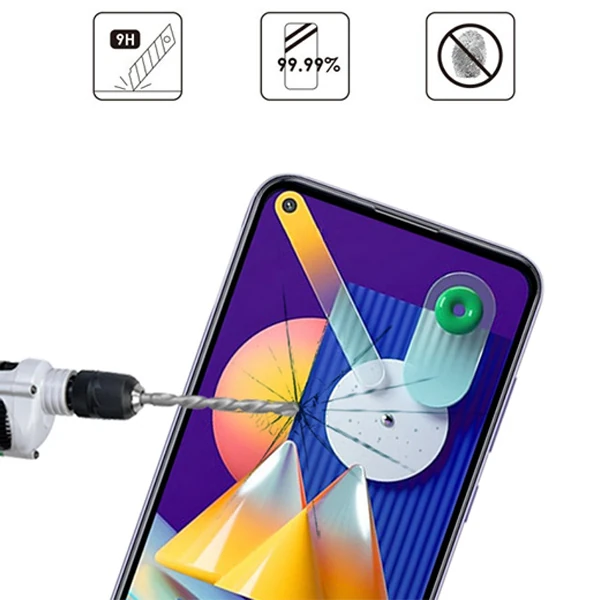 ALLY SM Galaxy M11  Full Glue Tempered Cam Ekran Koruyucu-(5775) - Siyah