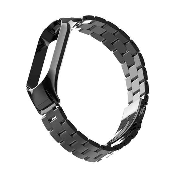 Xiaomi Mi Band 5 Stainless Steel 3 Bakla Çelik Kayış Kordon-(5775) - Mor