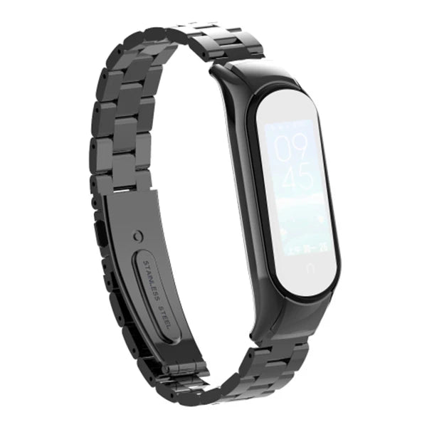 Xiaomi Mi Band 5 Stainless Steel 3 Bakla Çelik Kayış Kordon-(5775) - Mor