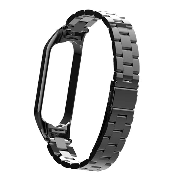Xiaomi Mi Band 5 Stainless Steel 3 Bakla Çelik Kayış Kordon-(5775) - Mor