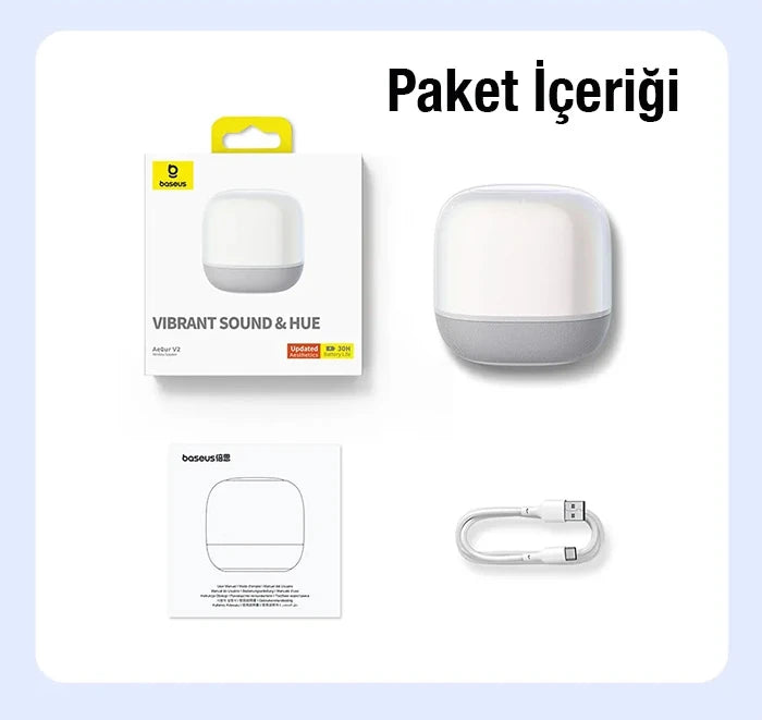 Baseus AeQur V2 Canlı Ses Kaliteli Kablosuz Mini Ses Bombası Hoparlör-(5775) - Mor