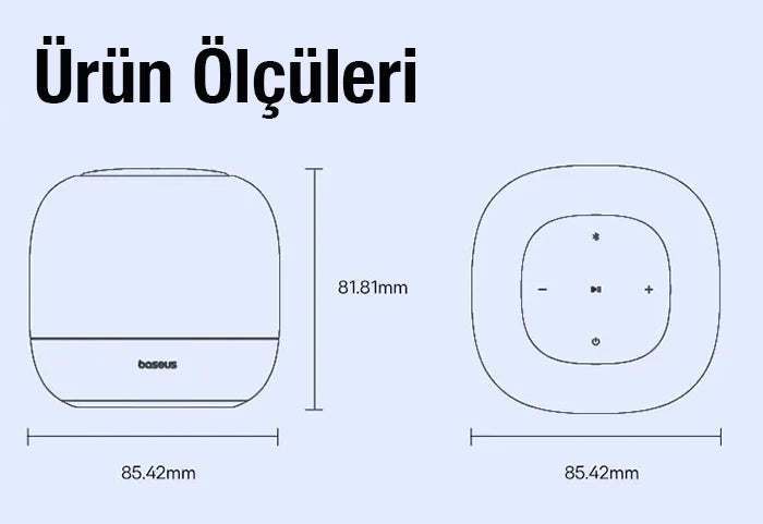 Baseus AeQur V2 Canlı Ses Kaliteli Kablosuz Mini Ses Bombası Hoparlör-(5775) - Mor