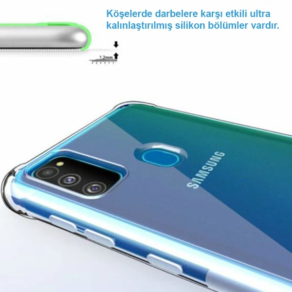 Ally Samsung Galaxy M30S Anti-Drop Darbe Emici Silikon Kılıf-(5775) - Şeffaf 2