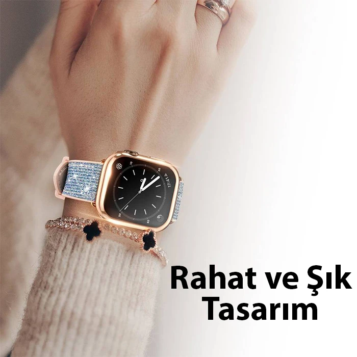 Dux Ducis Samo Series Apple Watch 45mm için Soft TPU Full Koruma Ultra İnce Silikon Kılıf-(5775) - Rose Gold