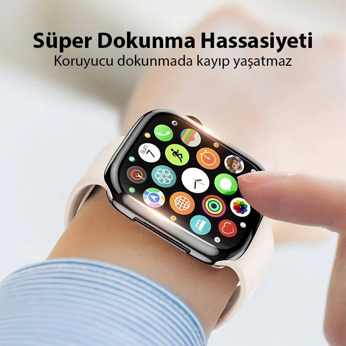 Dux Ducis Samo Series Apple Watch 45mm için Soft TPU Full Koruma Ultra İnce Silikon Kılıf-(5775) - Rose Gold