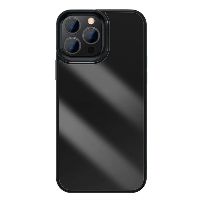 Baseus Crystal iPhone 13 Pro 6.1 Kılıf Jel Çerçeve Zırhlı Silikon Kılıf-(5775) - Gümüş