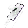 HOCO CW50 15W AirPods + Apple Watch+iPhone 3in1 Kablosuz Manyetik Hızlı Şarj Aleti-(5775) - Beyaz