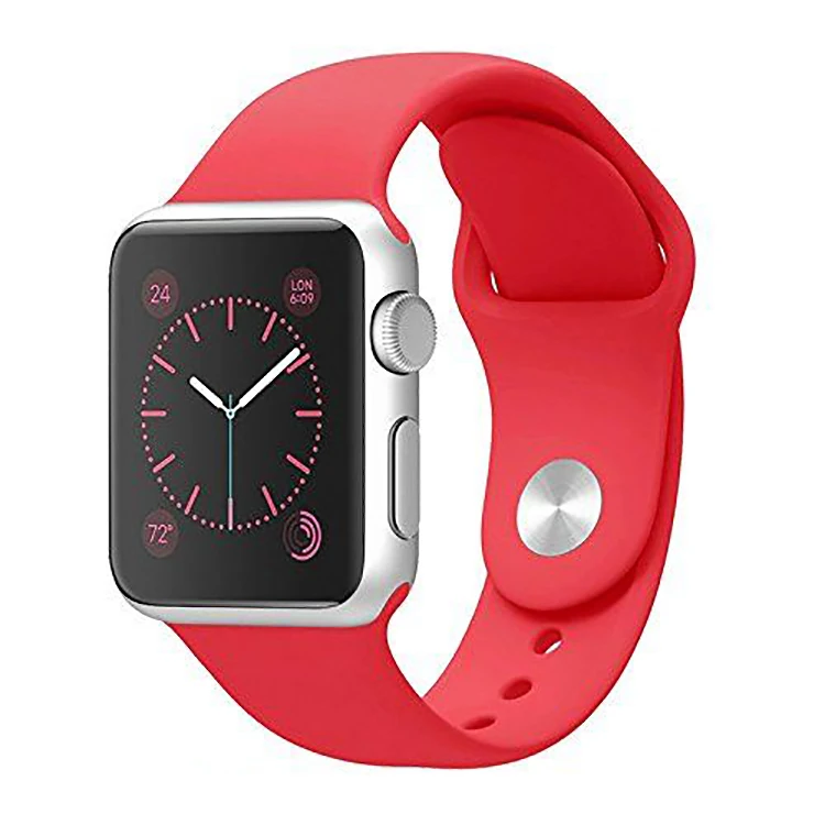 Ally Apple Watch 7-8 45mm 6-5-4 44mm Silikon Kordon Kayış 3-2-1 42mm-(5775) - Bordo