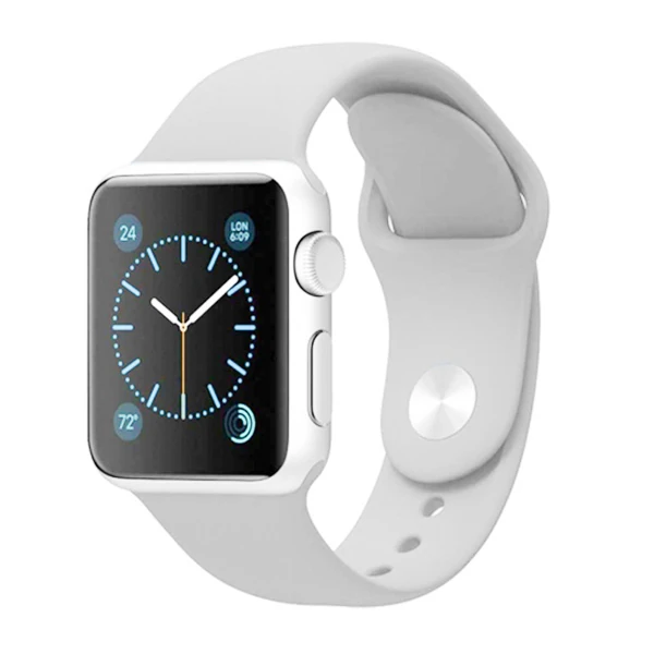 Ally Apple Watch 7-8 45mm 6-5-4 44mm Silikon Kordon Kayış 3-2-1 42mm-(5775) - Kırmızı