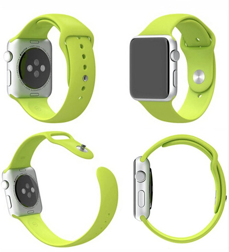 Ally Apple Watch 7-8 45mm 6-5-4 44mm Silikon Kordon Kayış 3-2-1 42mm-(5775) - Bordo
