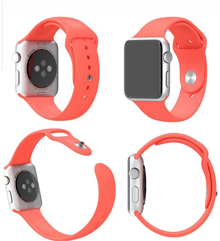 Ally Apple Watch 7-8 45mm 6-5-4 44mm Silikon Kordon Kayış 3-2-1 42mm-(5775) - Lacivert