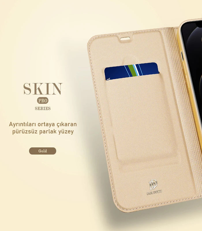DUX DUCİS İPhone 12 Pro Max Kılıf Kapaklı Flip Cover Kılıf Skin Pro Series Kılıf-(5775) - Siyah