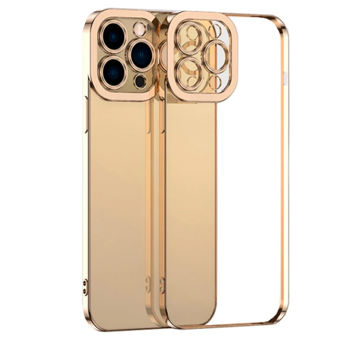 ALLY Fashion Series iPhone 11 Pro  Kılıf Renkli Kenar Lazer Çerçeveli Silikon Kılıf-(5775) - Mavi