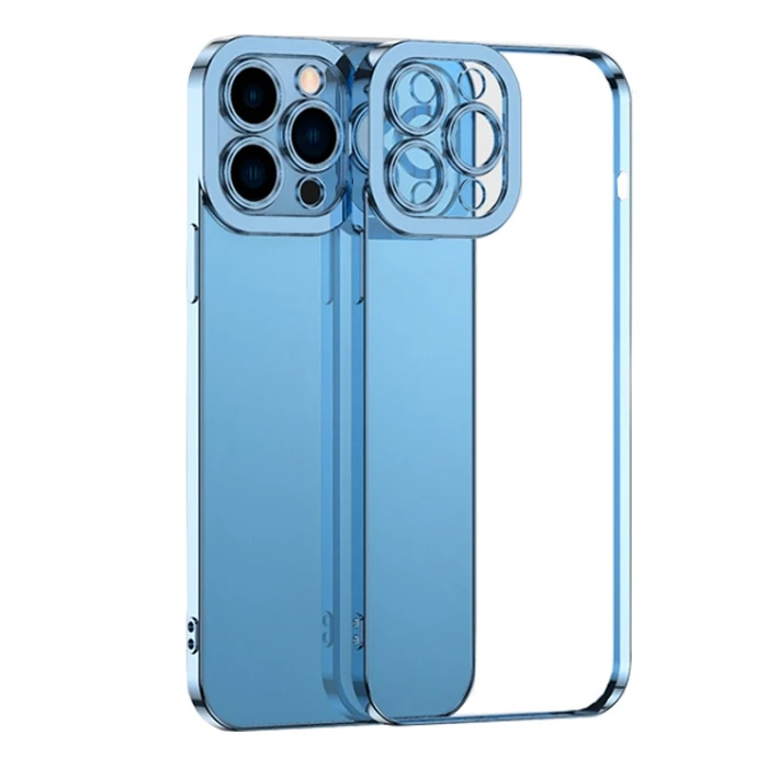 ALLY Fashion Series iPhone 11 Pro  Kılıf Renkli Kenar Lazer Çerçeveli Silikon Kılıf-(5775) - Siyah