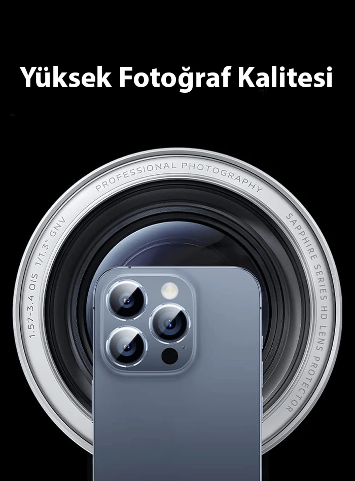Baseus iPhone 15/15 Plus için Sapphire Serisi HD Cam Kamera Koruyucu-(5775) - Şeffaf 2