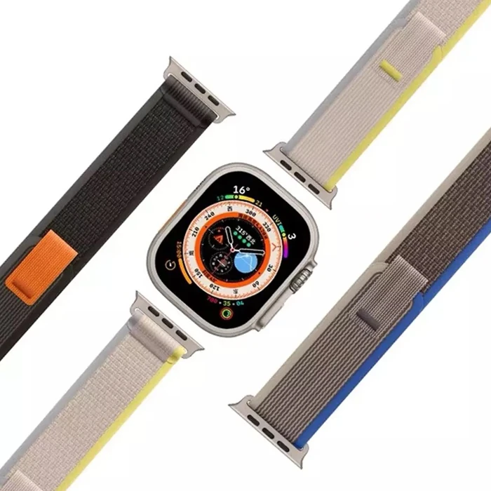 Ally Apple Watch 7-8 41mm 6-5-4 40mm Field Loop Kayış Kordon 3-2-1 38mm-(5775) - Mavi