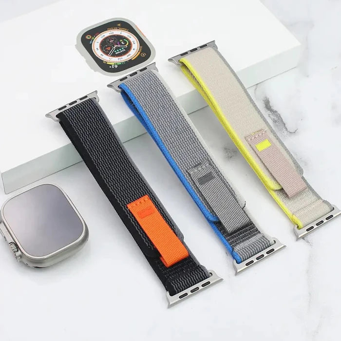 Ally Apple Watch 7-8 41mm 6-5-4 40mm Field Loop Kayış Kordon 3-2-1 38mm-(5775) - Turuncu