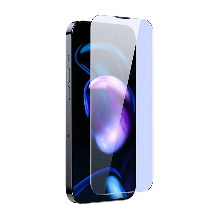 Baseus iPhone 15 Pro Full Koruma Anti Mavi Işık Tempered Cam Ekran Koruyucu 2 Adet Set-(5775) - Şeffaf 2