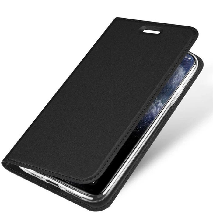 Dux Ducis iPhone 11 Pro 5.8inç Kılıf Kapaklı Flip Cover Kılıf SkinPro Series-(5775) - Siyah
