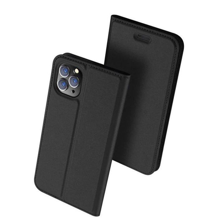 Dux Ducis iPhone 11 Pro 5.8inç Kılıf Kapaklı Flip Cover Kılıf SkinPro Series-(5775) - Siyah