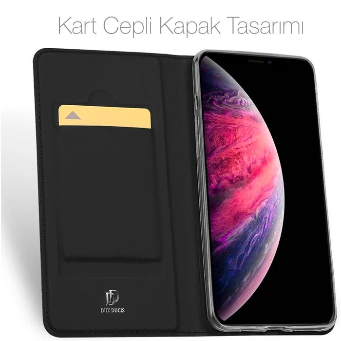 Dux Ducis iPhone 11 Pro 5.8inç Kılıf Kapaklı Flip Cover Kılıf SkinPro Series-(5775) - Siyah