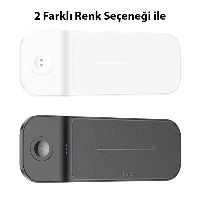 HOCO CQ5 3in1 Wireless Kablosuz Hızlı Şarj Standı (Telefon-Kulaklık-Apple watch)-(5775) - Siyah