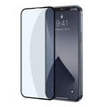 Baseus İPhone 12-12 Pro 0.3MM Full Anti Blue Light Tempered Cam Ekran Koruyucu 2Adet Set-(5775) - Siyah