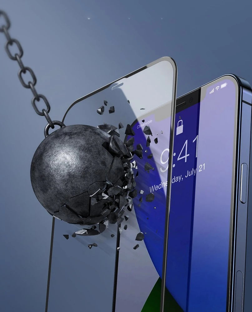 Baseus İPhone 12-12 Pro 0.3MM Full Anti Blue Light Tempered Cam Ekran Koruyucu 2Adet Set-(5775) - Siyah