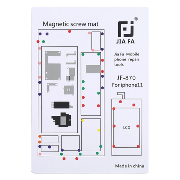 JIAFA JF-870 iPhone 11 6.1 İnc Mıknatıslı Çalışma Hasırı Vida Gostergeli-(5775) - Beyaz