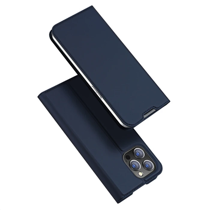 Dux Ducis iPhone 14 Pro 6.1 Kılıf Skin Pro Series Flip Cover Kapaklı Kılıf-(5775) - Lacivert