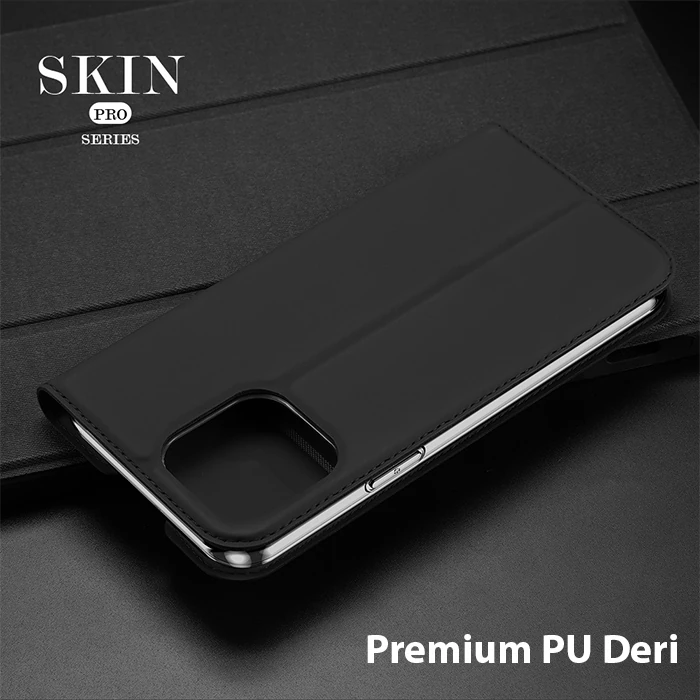 Dux Ducis iPhone 14 Pro 6.1 Kılıf Skin Pro Series Flip Cover Kapaklı Kılıf-(5775) - Lacivert