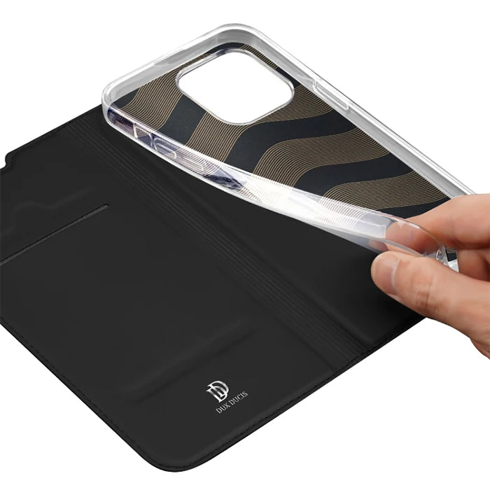 Dux Ducis iPhone 14 Pro 6.1 Kılıf Skin Pro Series Flip Cover Kapaklı Kılıf-(5775) - Lacivert