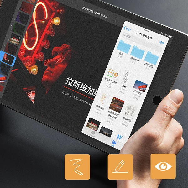 ALLY İPad Pro/Air 310.5 İnch Paper Like Film Darbe Emici Pet Ekran Koruyucu-(5775) - Şeffaf 2