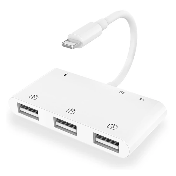 Ally İPhone Lightning To TfSd Card Reader Usb 3.Kamera Adaptörü-(5775) - Beyaz