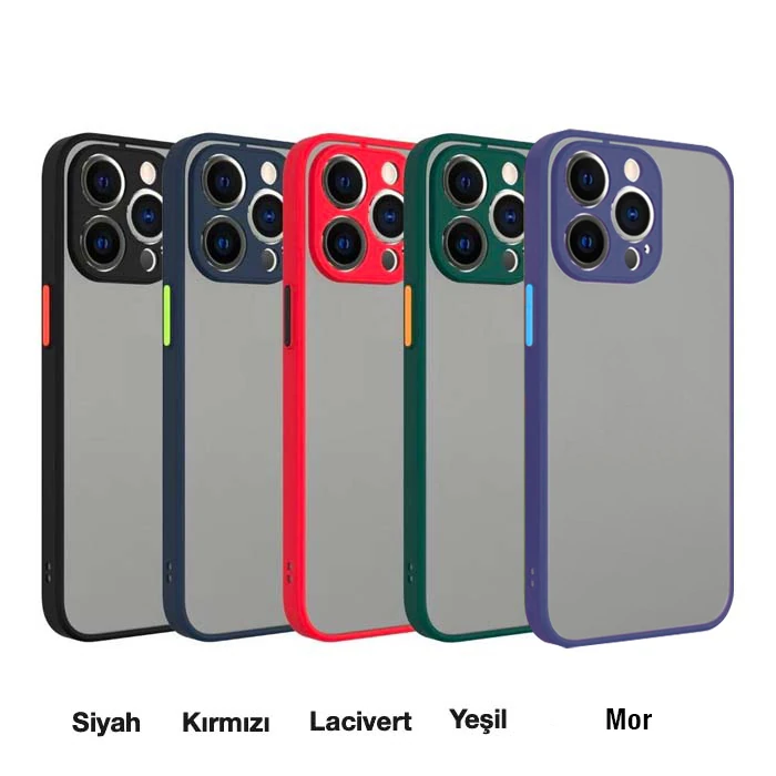 iPhone 13 Pro 6.1inç Kamera Korumalı Premium Silikon Kılıf-(5775) - Kırmızı