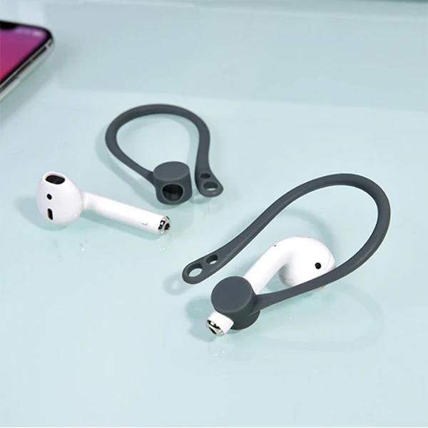 KUULAA Apple Airpods İçin Çengeli Kulaklık Kancası Tutucu Anti-Lost-(5775) - Gri