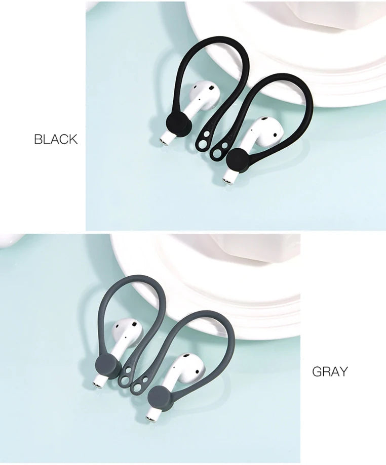 KUULAA Apple Airpods İçin Çengeli Kulaklık Kancası Tutucu Anti-Lost-(5775) - Gri