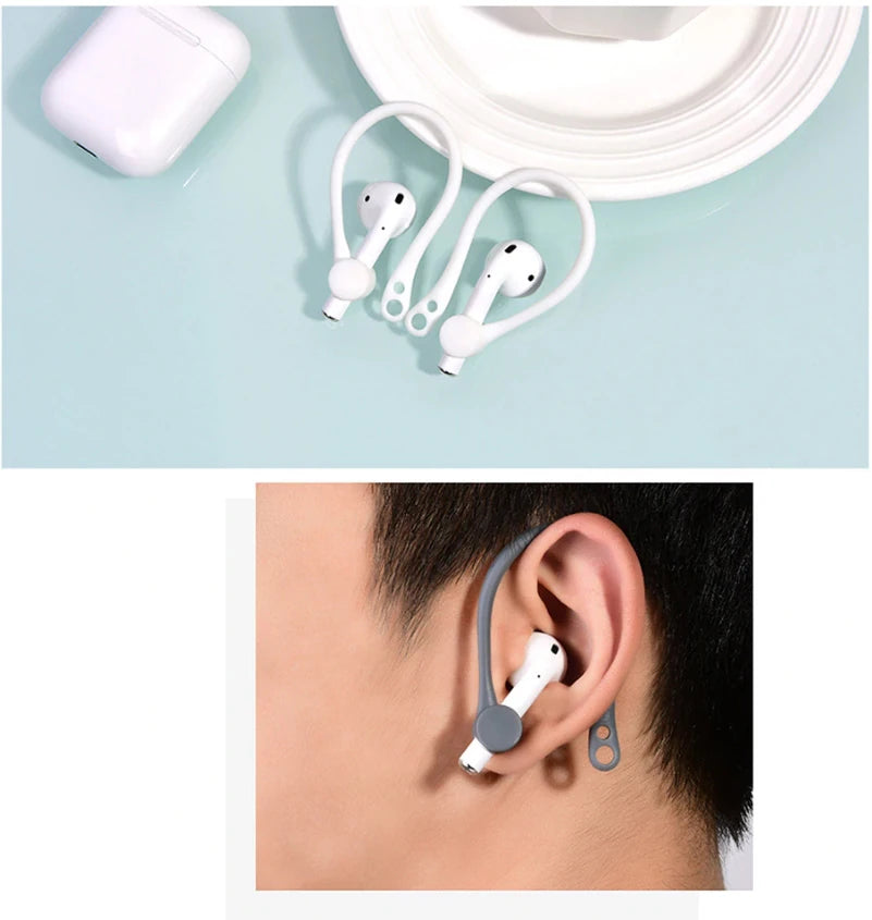 KUULAA Apple Airpods İçin Çengeli Kulaklık Kancası Tutucu Anti-Lost-(5775) - Gri