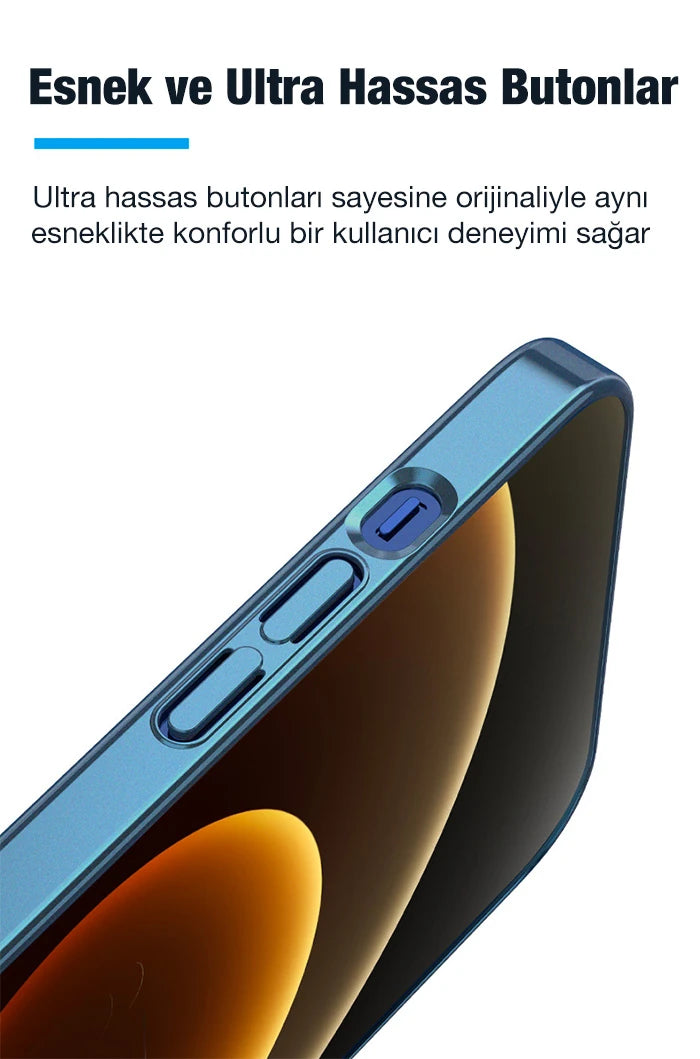 Ally iPhone 13 Pro 6.1inç Magsafe Uyumlu Renkli Kenar Silikon Kılıf-(5775) - Gold