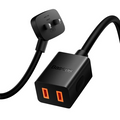 BASEUS PowerCombo Mini Power Strip 1AC 10 m Güç Kablosu /EU + UK Fiş Adaptörleri Dahil-(5775) - Siyah