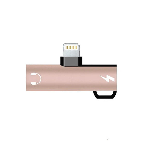 İPhone 3.5mm Kulaklık Ve Şarj Dönüştürücü Başlık Adaptör-(5775) - Siyah