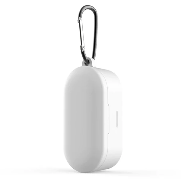 QCY T1S/T2C Bluetooth Kulaklık İçin Silikon Koruma Kılıf+ Anahtarlık-(5775) - Beyaz