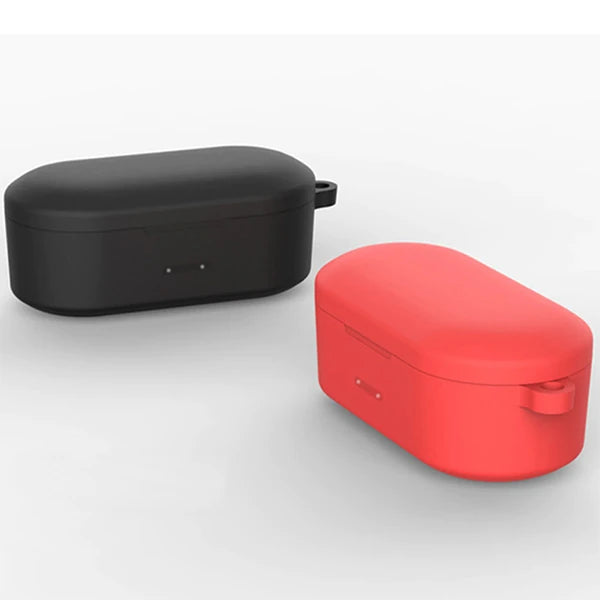 QCY T1S/T2C Bluetooth Kulaklık İçin Silikon Koruma Kılıf+ Anahtarlık-(5775) - Siyah