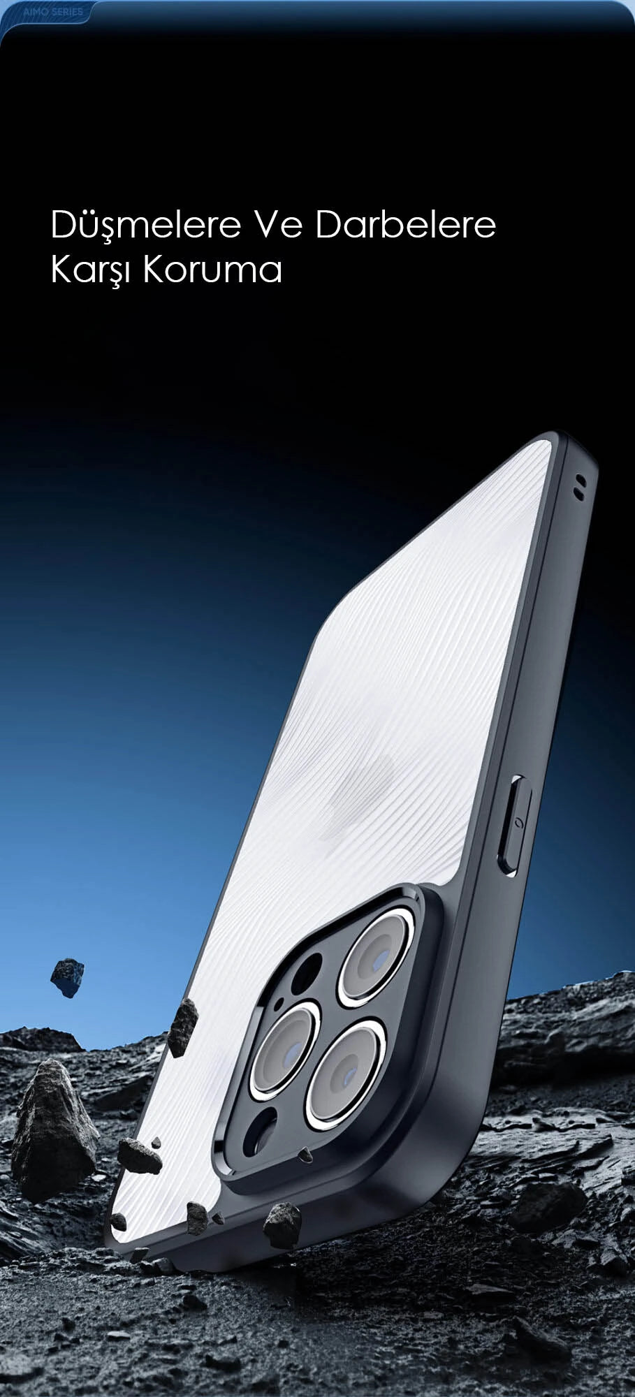 Dux Ducis iPhone 12 Pro Max Aimo Series Premium Buzlu Sert PC-TPU Kılıf-(5775) - Siyah