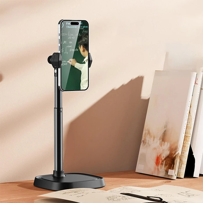 ALLY T8 360° Dönebilen Yükseklik Ayarlı Masa Üstü Telefon Tutucu-(5775) - Siyah