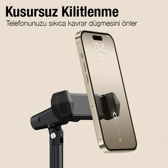 ALLY T8 360° Dönebilen Yükseklik Ayarlı Masa Üstü Telefon Tutucu-(5775) - Siyah