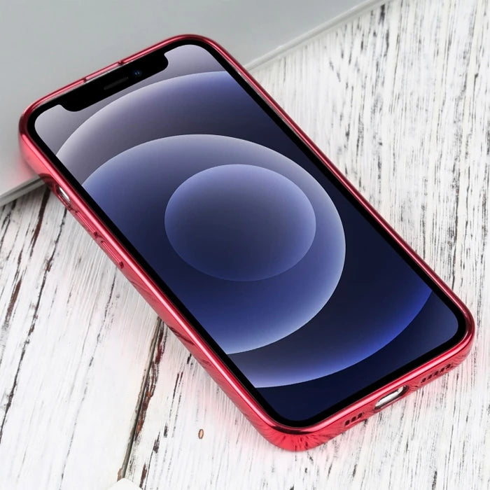 iPhone 13 Mini 5.4inç Lazer Kaplama Renkli Kenar Şeffaf Kılıf-(5775) - Gold