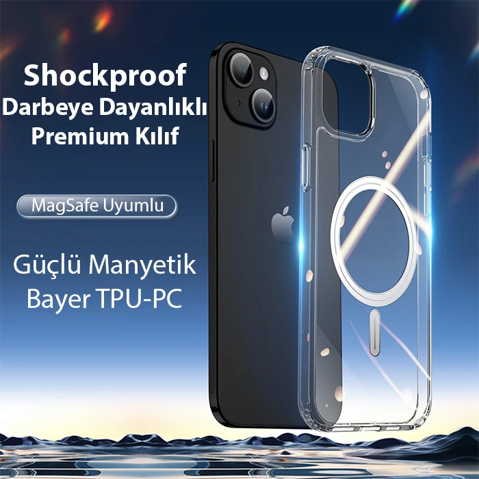 Dux Ducis Clin Mag Series iPhone 15 Plus Magsafe Uyumlu Manyetik Silikon Kılıf-(5775) - Şeffaf 2