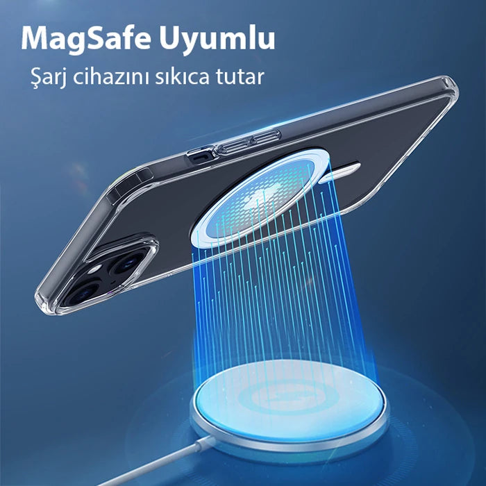 Dux Ducis Clin Mag Series iPhone 15 Plus Magsafe Uyumlu Manyetik Silikon Kılıf-(5775) - Şeffaf 2